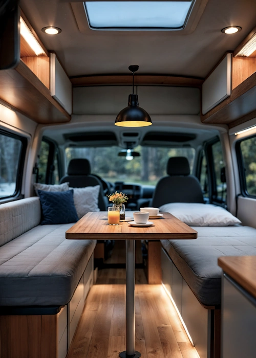 interior-acogedor-de-furgoneta-camper-ajcamper-tenerife